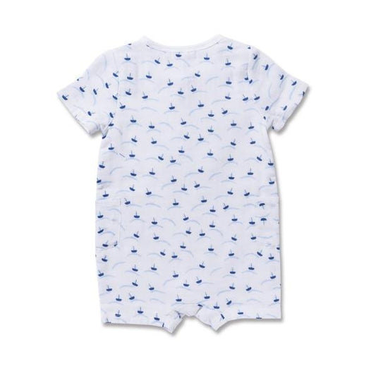 Angel Dear Kids one-pieces Ditsy Boats Shortall - Ever Simplicity