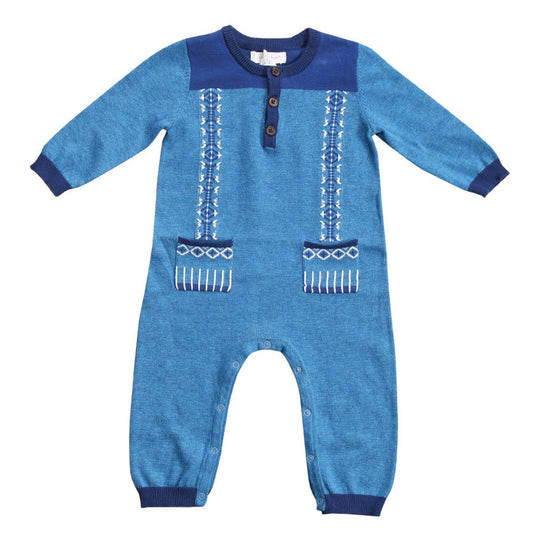 Angel Dear Kids one-pieces Fair Isle Henley Coverall - Ever Simplicity