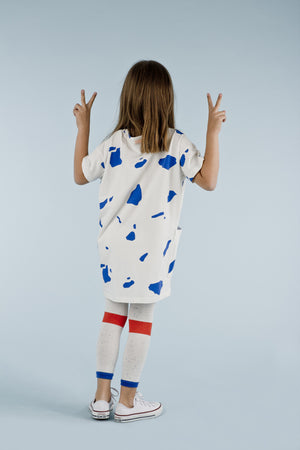 tinycottons Kids accessories line melange leggings-off white/blue - Ever Simplicity
