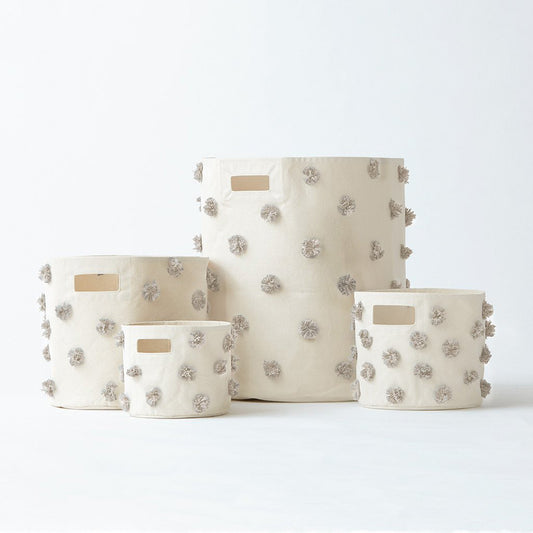 Petit Pehr Kids accessories Grey Pom Pom Hamper - Ever Simplicity