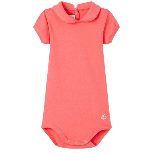 Petit Bateau Kids bodysuit Coral Bodysuit with Peter Pan Collar - Ever Simplicity