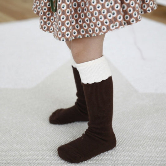 mini dressing Kids accessories Cupcake Knee Socks-Brown - Ever Simplicity