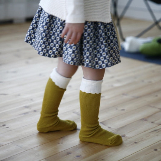 mini dressing Kids accessories Cupcake Knee Socks-Mustard - Ever Simplicity