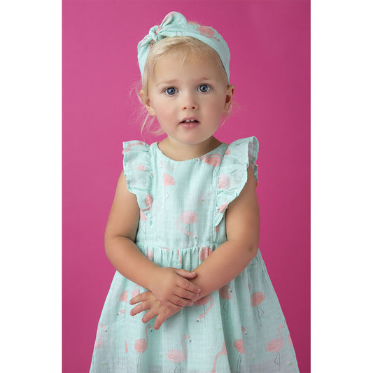 Angel Dear Kids sets Flamingo Muslin Ruffle Sundress - Ever Simplicity