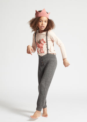 Oeuf Kids Bottoms Suspender Pants-Dark Grey - Ever Simplicity