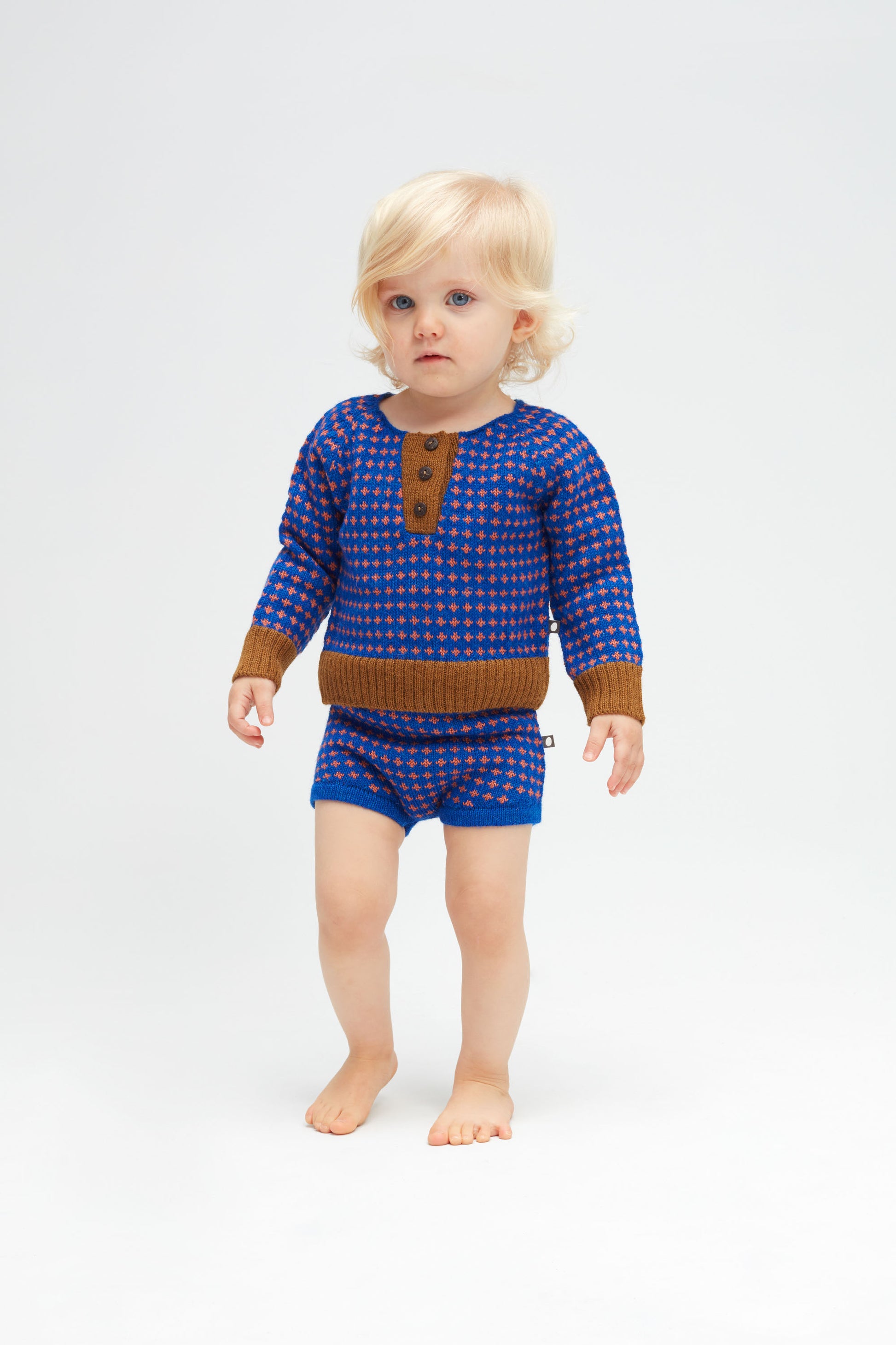 Oeuf Kids bottoms Shorts-Electric Blue/Apricot - Ever Simplicity