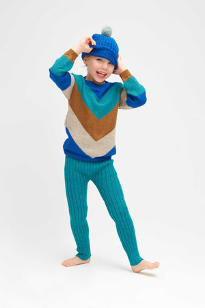 Oeuf Kids accessories Pom Pom Hats-Electric Blue/Ocean - Ever Simplicity
