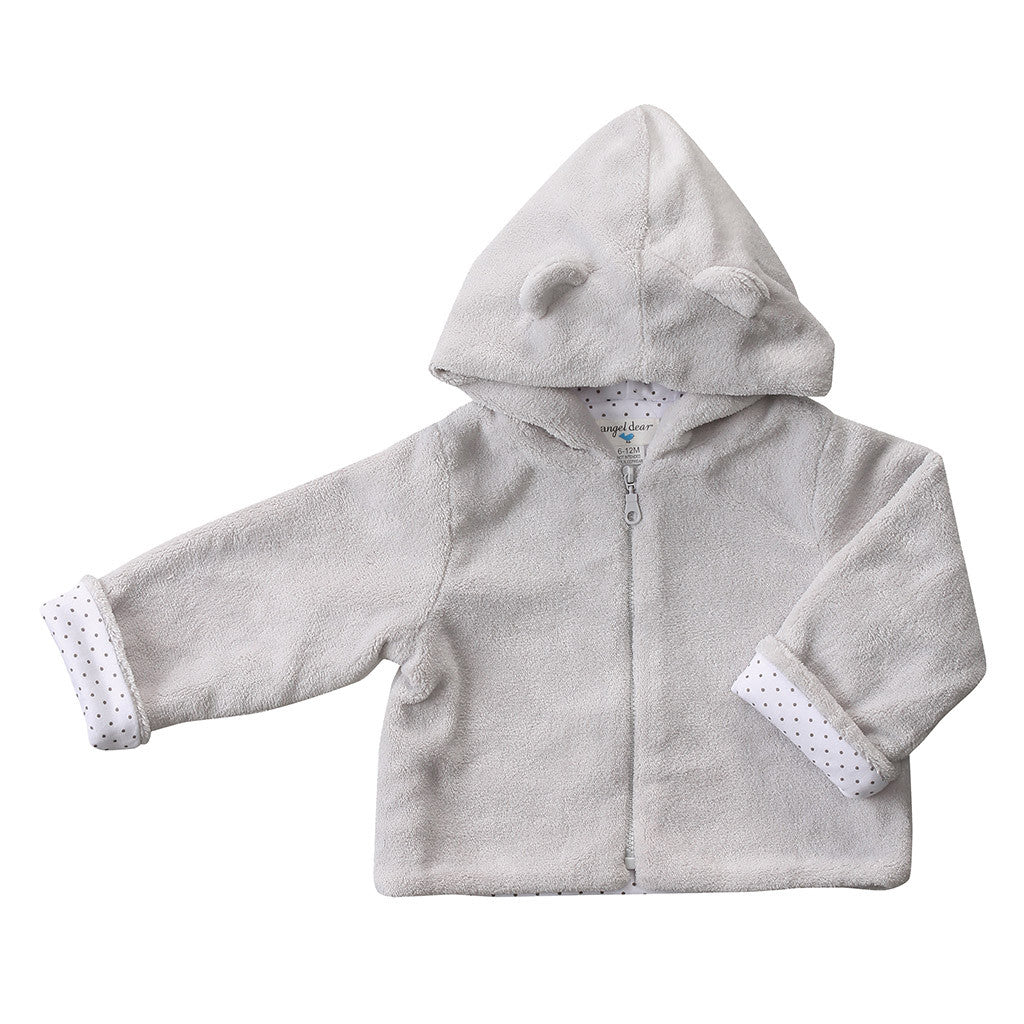 Angel Dear Unisex Baby Grey Bear Ears Fuzzy Jacket for Babies