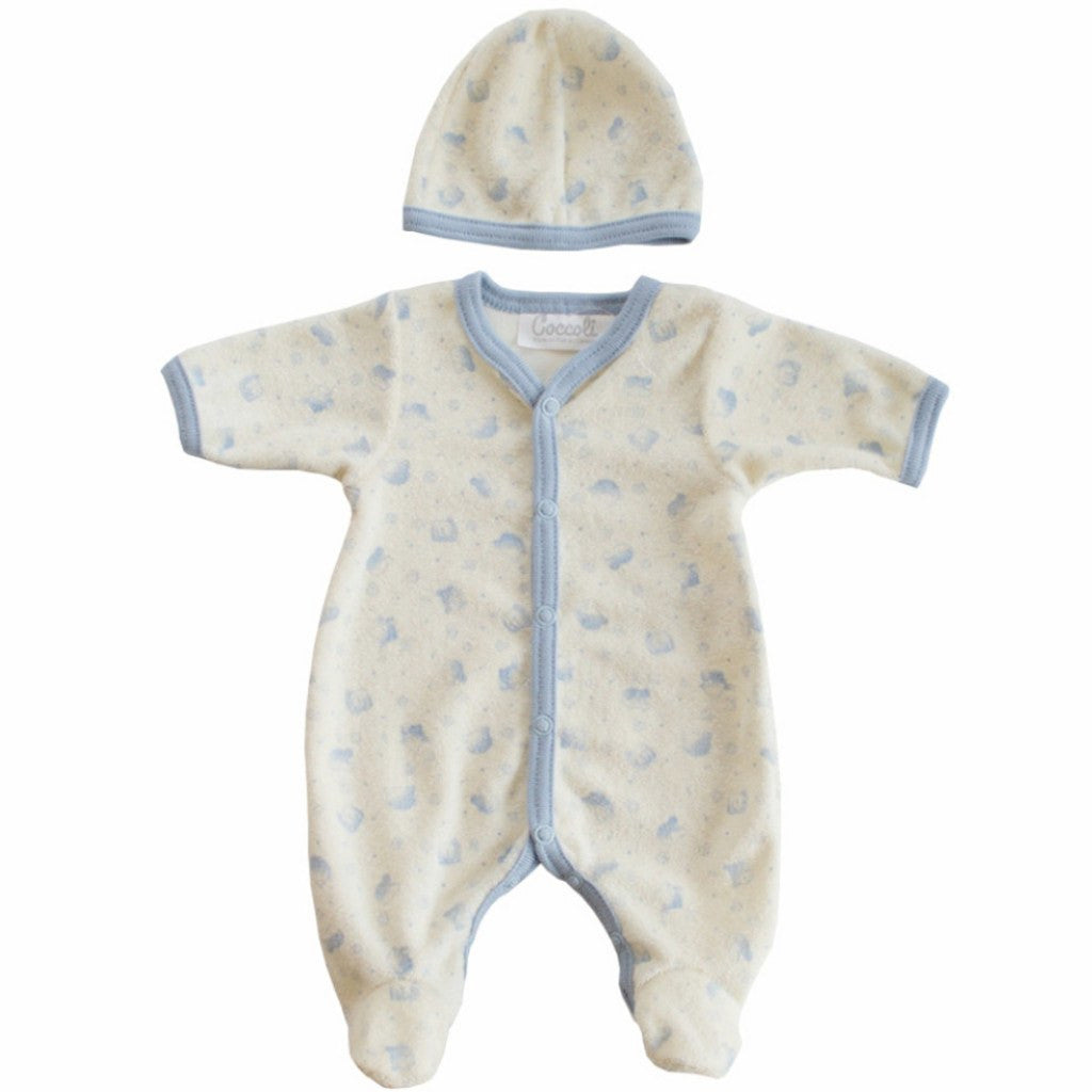 Coccoli Kids bodysuit Preemie Terry Cloth Print Footie with Hat - Ever Simplicity