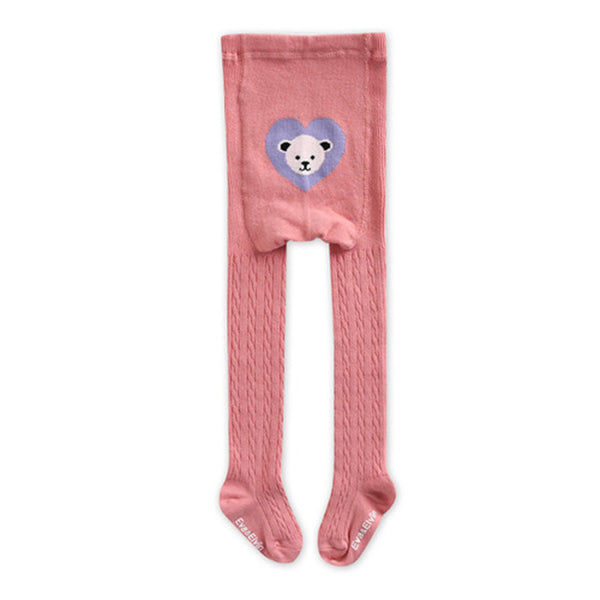 Eva & Elvin Kids accessories Heart Bear Tights-Rose Pink - Ever Simplicity