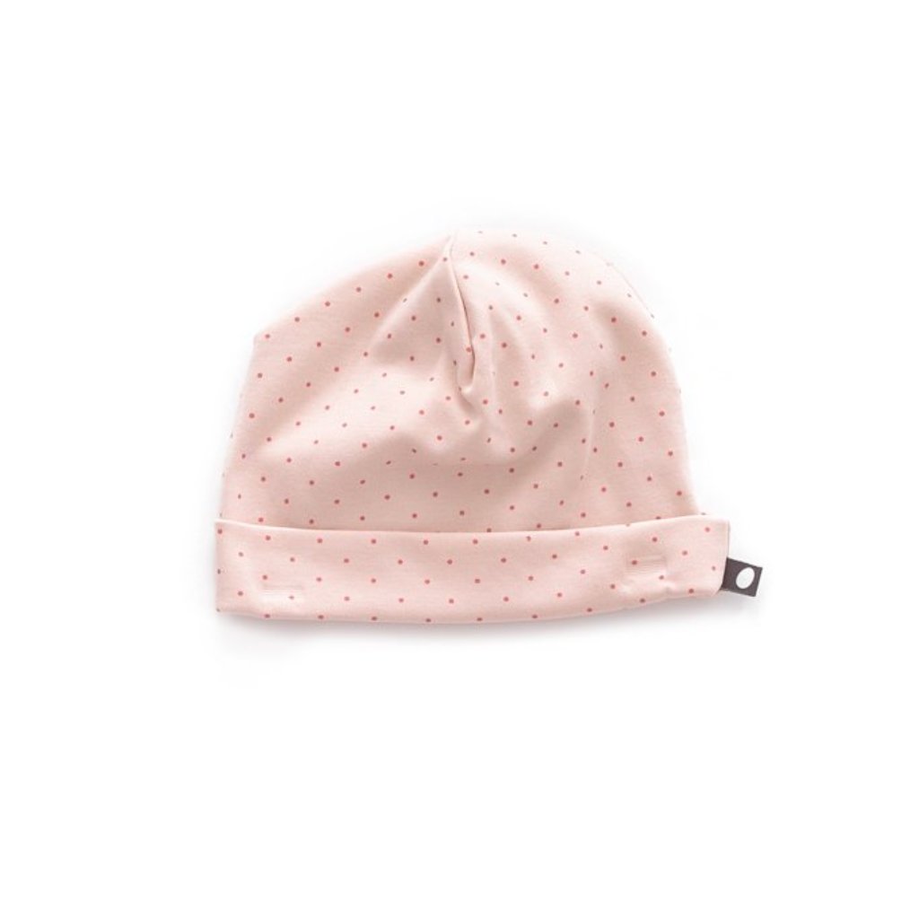 Oeuf Kids accessories Beanie-Light Pink/Rust Dots - Ever Simplicity