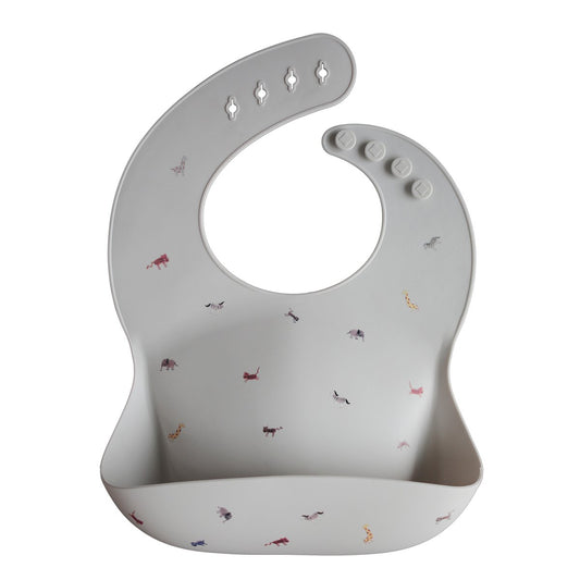 Mushie Baby Silicone Baby Bib-Safari Light Grey - Ever Simplicity