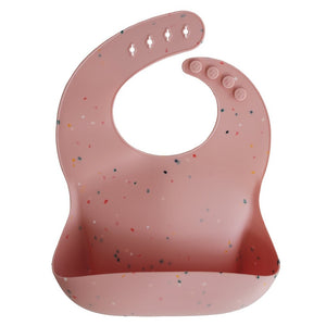 Mushie Baby Silicone Baby Bib-Powder Pink Confetti - Ever Simplicity