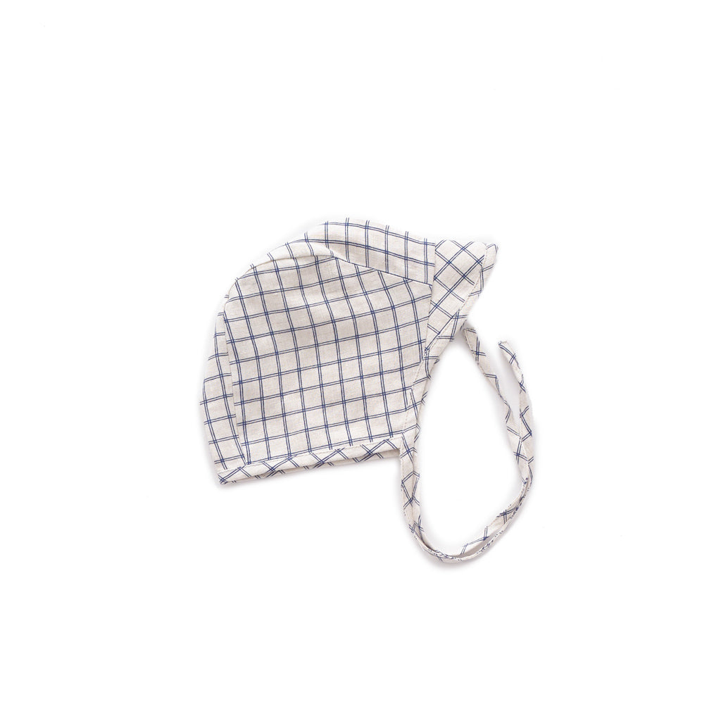 Oeuf Kids accessories Visor Hat-Beige/Blue Checks - Ever Simplicity