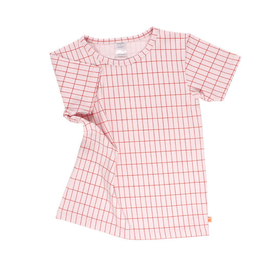 tinycottons Kids tops grid SS tee-pink - Ever Simplicity