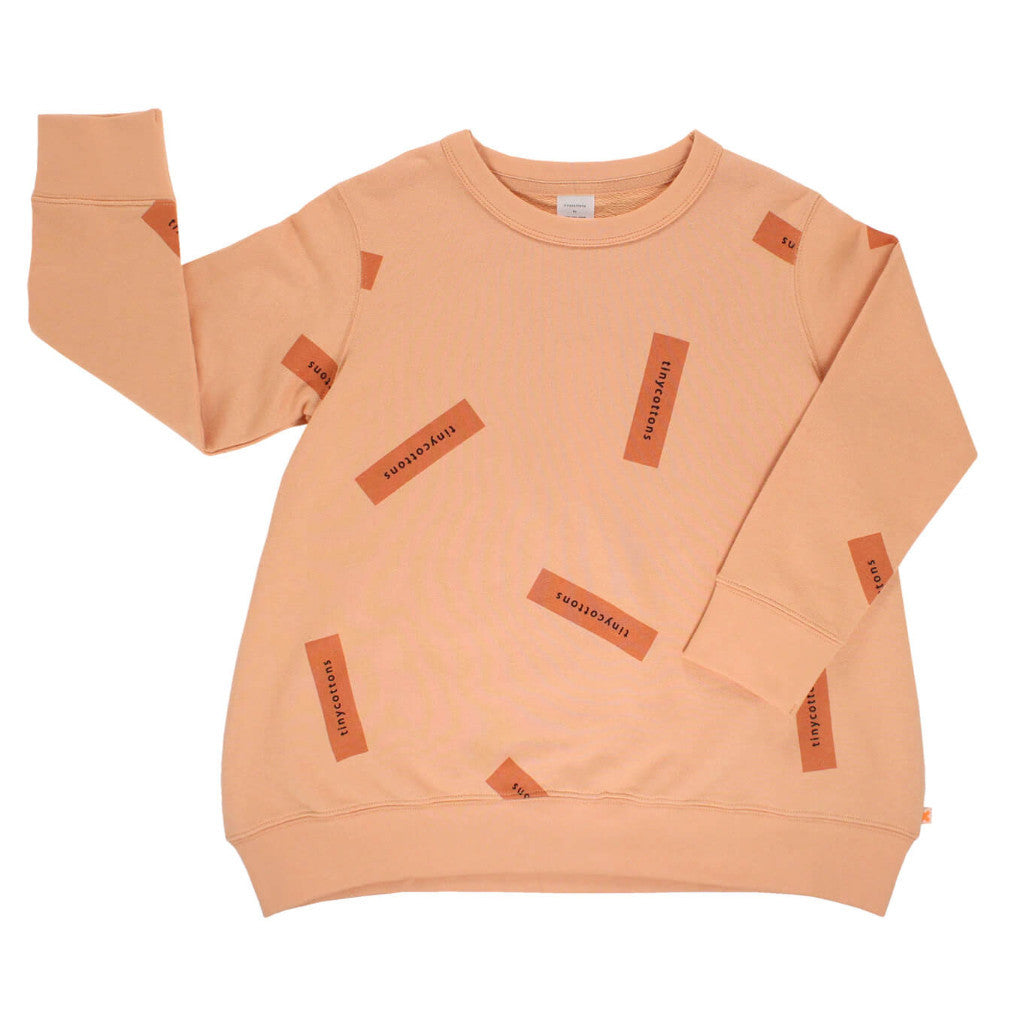 tinycottons Kids tops tiny logo oversized sweatshirt-nude/dark peach - Ever Simplicity