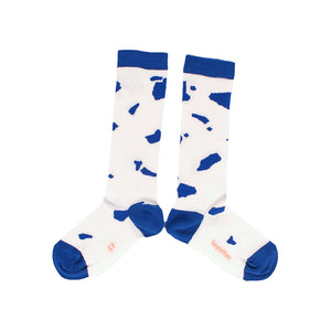 tinycottons Kids accessories cut-outs high socks-off white/blue - Ever Simplicity
