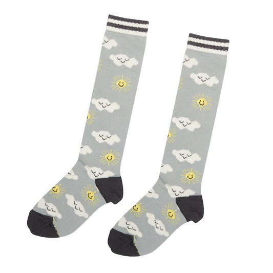 The Bonnie Mob Kids accessories Sunshine Clouds Knee Socks-Grey - Ever Simplicity