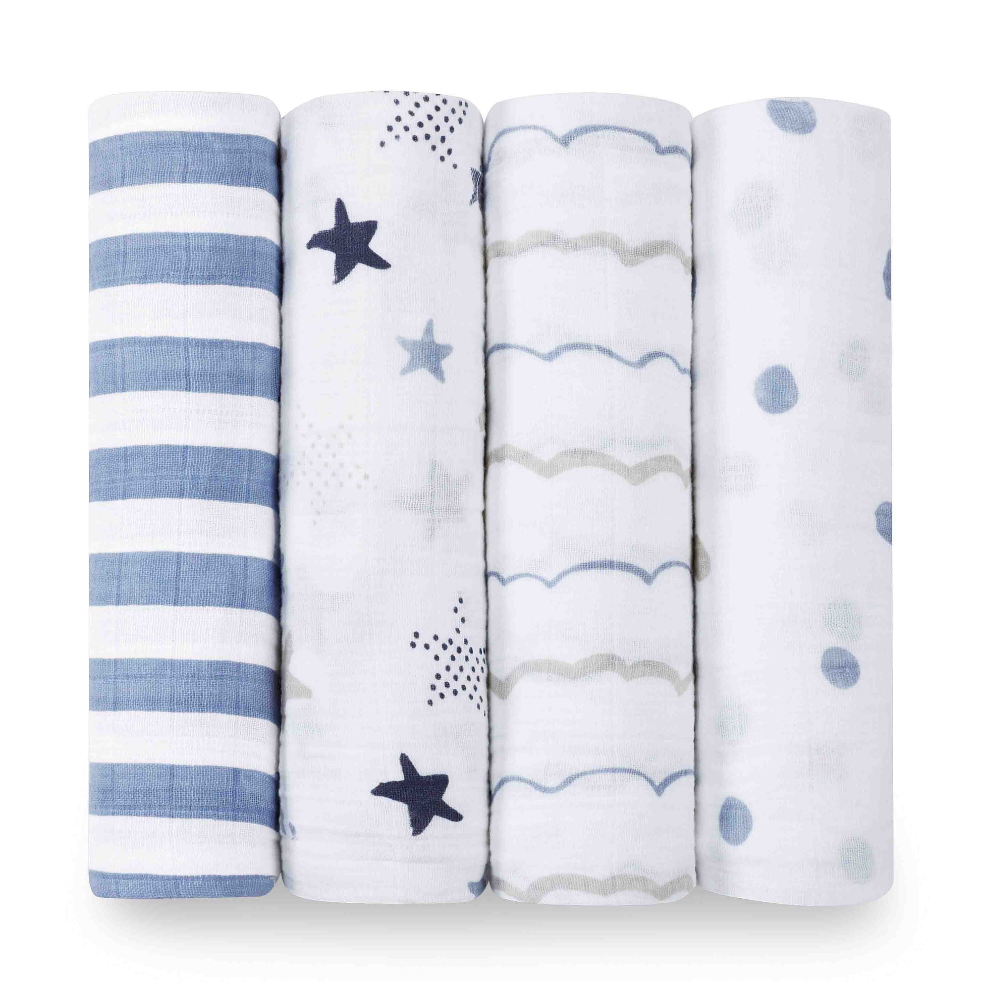 aden + anais Kids accessories Rock Star Swaddle Set 4 Pack - Ever Simplicity