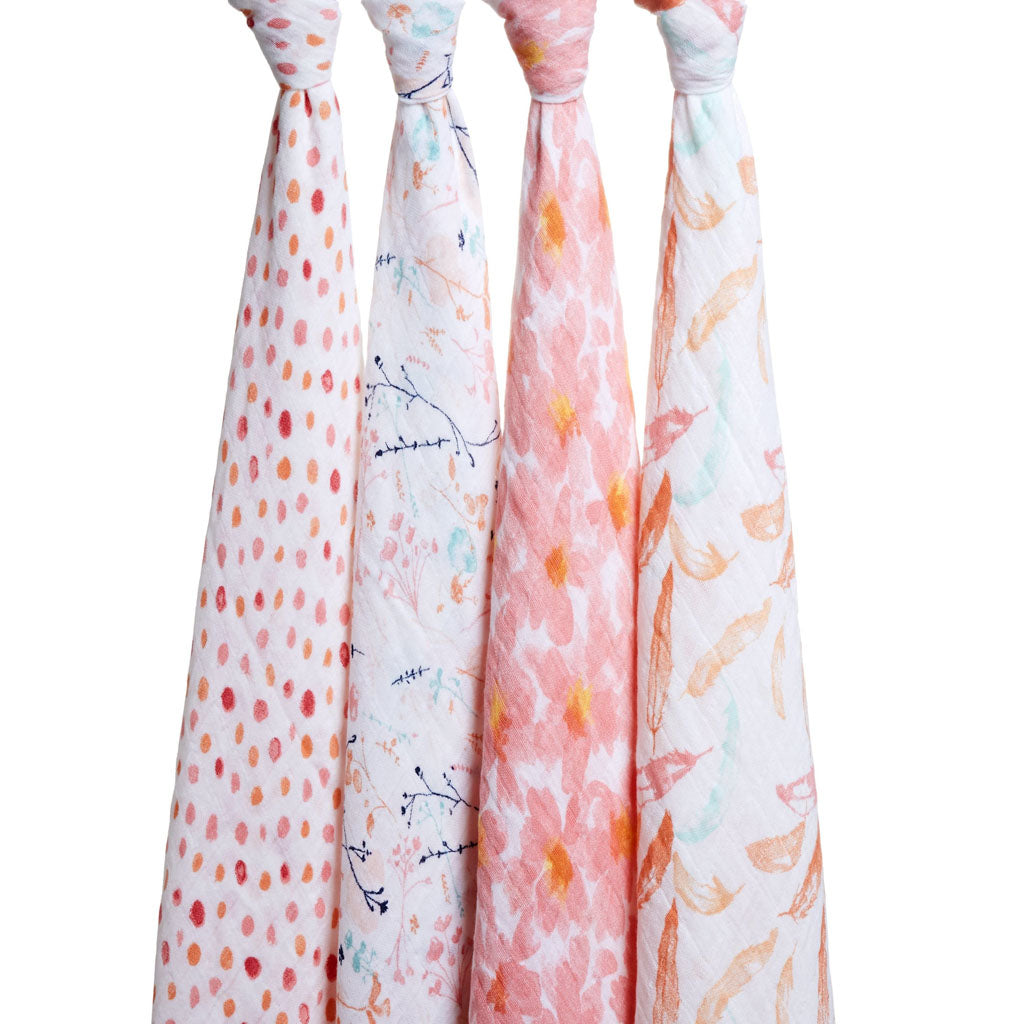 aden + anais Kids accessories Petal Blooms Classic Swaddle Set 4 Pack - Ever Simplicity