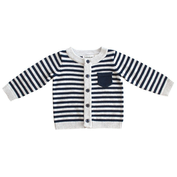 Beanstork Kids cardigan Navy and Grey Stripe Cardigan - Ever Simplicity
