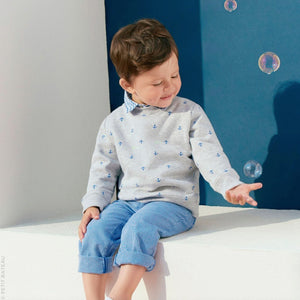 Petit Bateau Kids tops Anchor Sweatshirt-Grey - Ever Simplicity