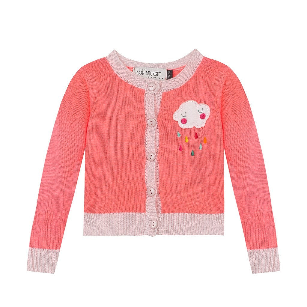 Jean Bourget Baby Girl Coral Pink Cute Could Cardigan