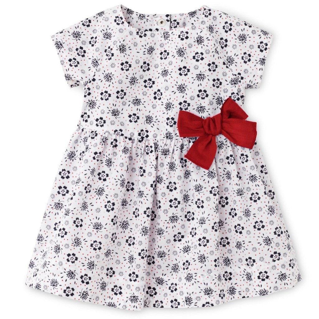 Petit Bateau Baby Girl Floral Bow Dress|Ever Simplicity Petit Bateau Baby Girl Floral Bow Dress|Ever Simplicity