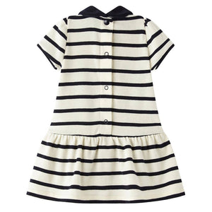 Petit Bateau Kids dresses Striped Dress W/Collar - Ever Simplicity