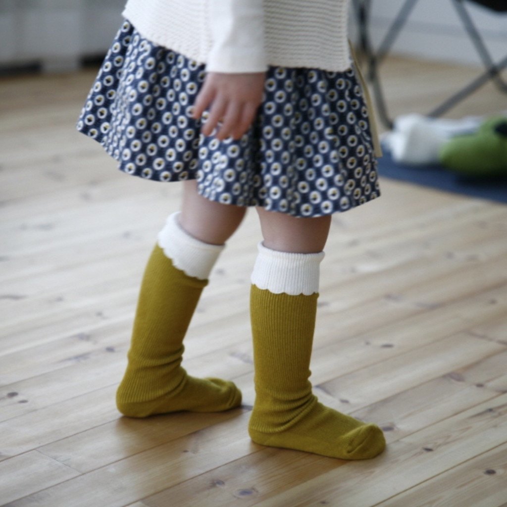 mini dressing Kids accessories Cupcake Knee Socks-Mustard - Ever Simplicity