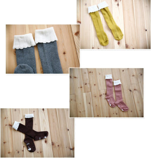 mini dressing Kids accessories Cupcake Knee Socks-Mustard - Ever Simplicity