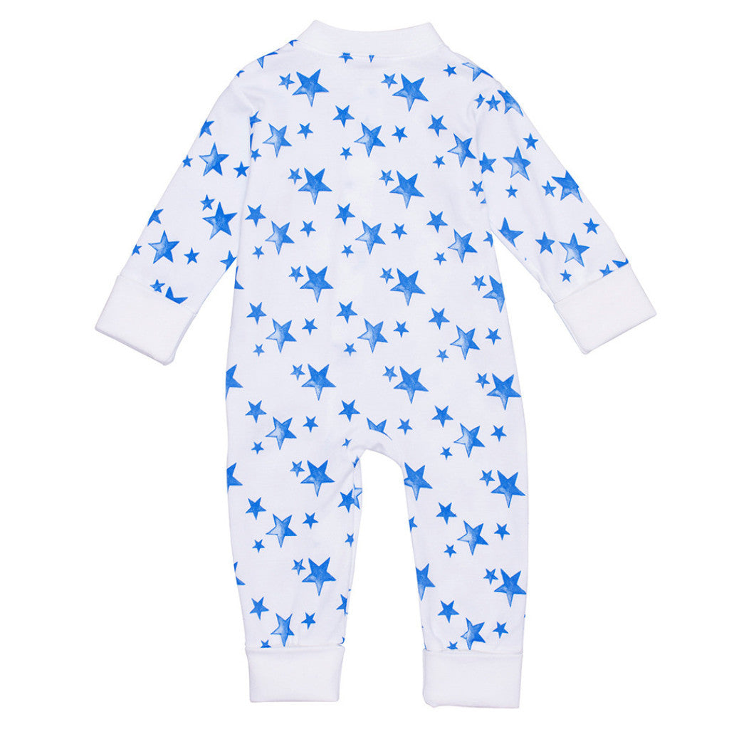 Livly Baby Clothing Pima Cotton Blue Star Overall for Infant Boys