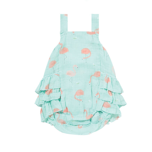 Angel Dear Kids one-pieces Flamingo Muslin Ruffle Sunsuit - Ever Simplicity