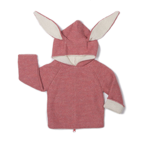 Oeuf Kids cardigans Animal Hoodie-Rose Bunny - Ever Simplicity