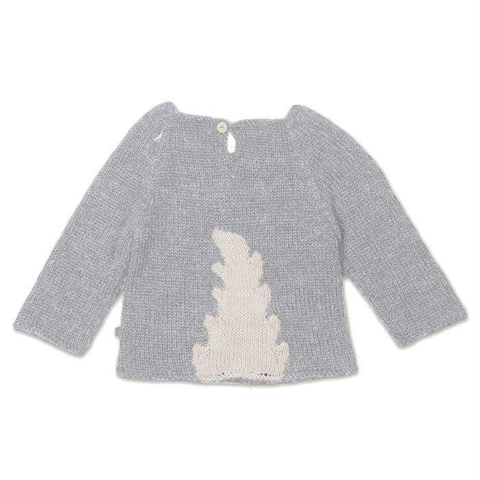 Oeuf Kids tops Monster Sweater-Light Grey/White - Ever Simplicity
