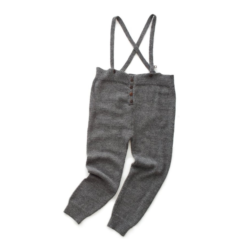 Oeuf Kids Bottoms Suspender Pants-Dark Grey - Ever Simplicity