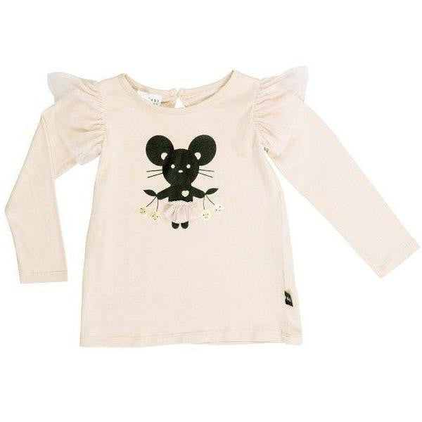 Huxbaby Girls Mouse Frill Long Sleeve Top - Ever Simplicity