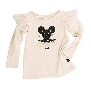 Huxbaby Girls Mouse Frill Long Sleeve Top - Ever Simplicity