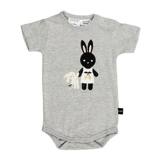 Huxbaby Kids one-pieces Grey Bunny Onesie - Ever Simplicity