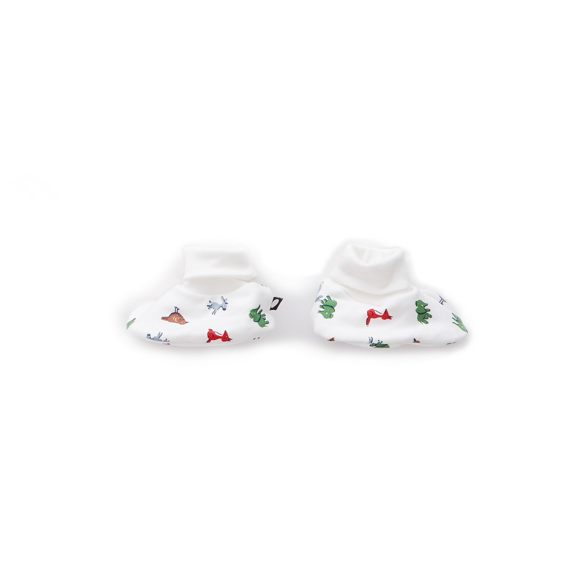 Oeuf Kids accessories Booties-White/Animals - Ever Simplicity