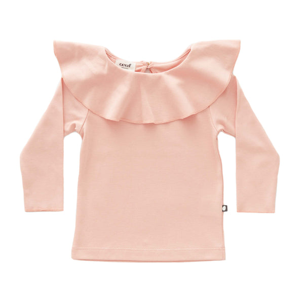 Oeuf Kids tops Ruffle Collar Tee-Pink - Ever Simplicity