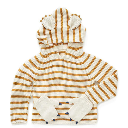 Oeuf Kids cardigans KOALA HOODIE-OCHRE/WHITE - Ever Simplicity