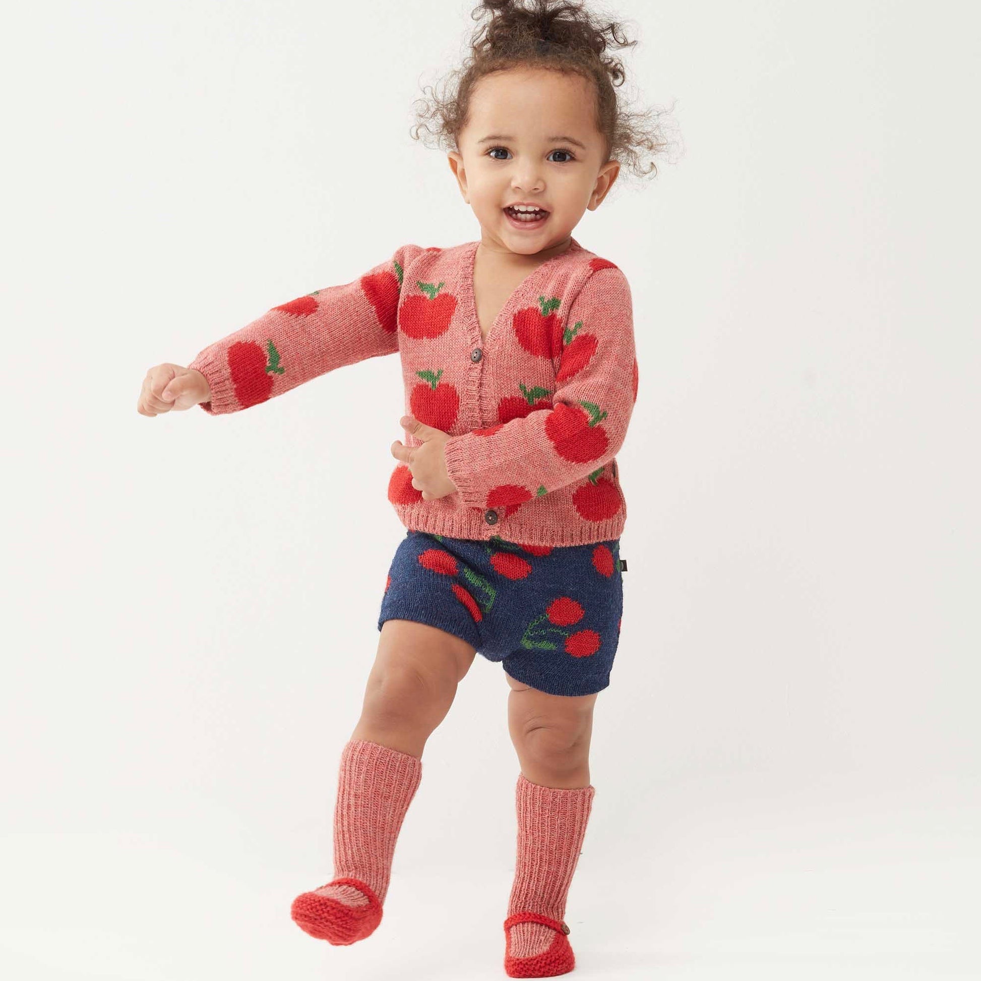 Oeuf Kids bottoms Cherry Suspender Shorts-Indigo/Red - Ever Simplicity